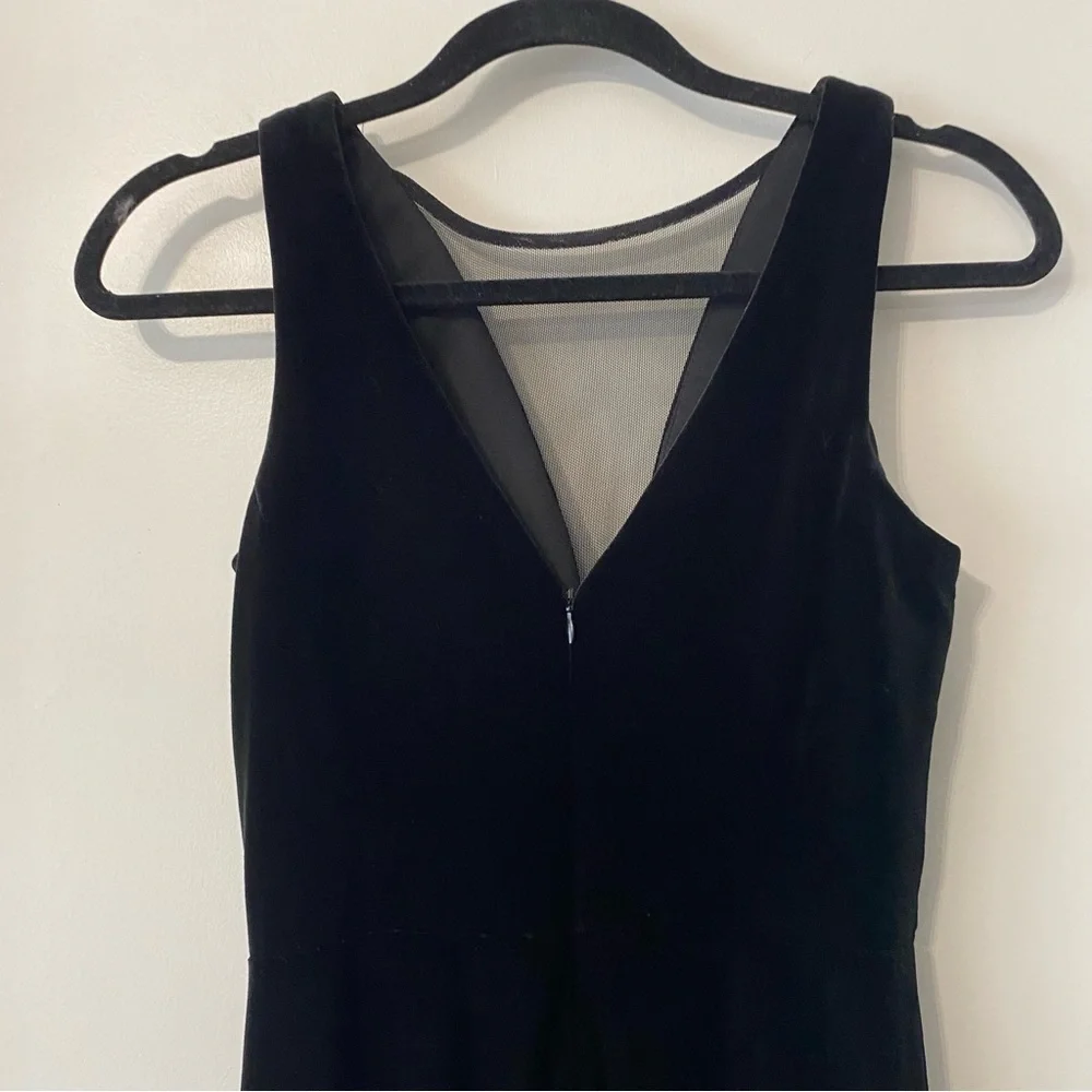 NW Nightway Black Velour Sleeveless‎ Long Dress 4